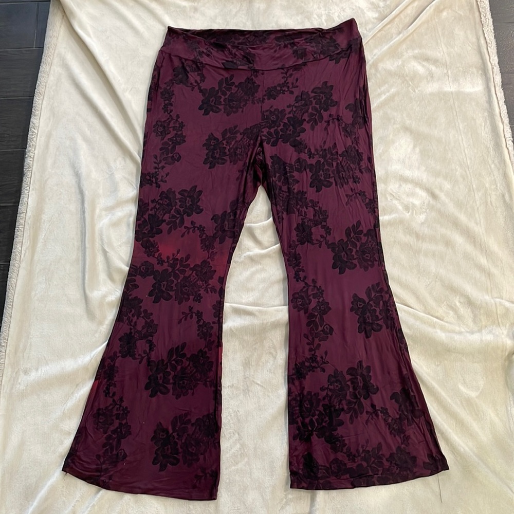 Charlotte Russe Floral Stretch Flare Pants